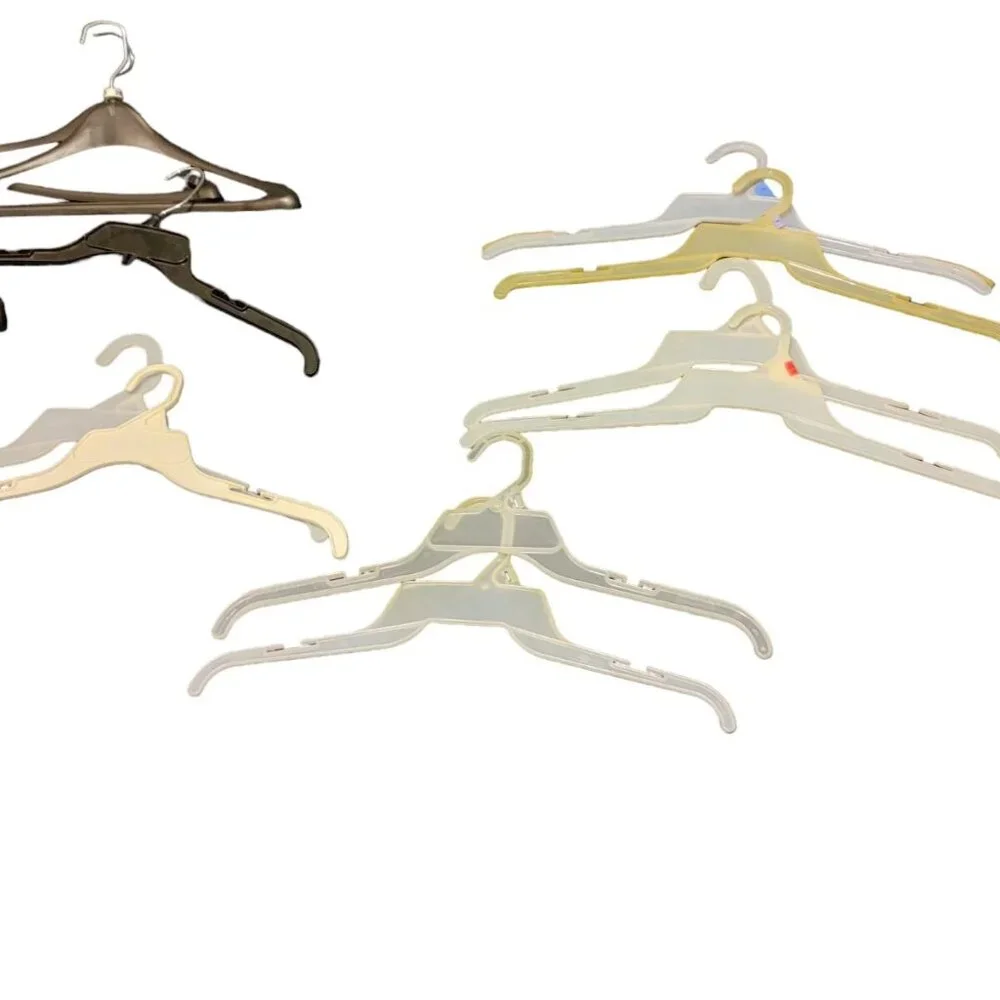 Lot of 16 Asorted Plastic Retail Hangers Wire Hook Double Notched Shirt Non Slip